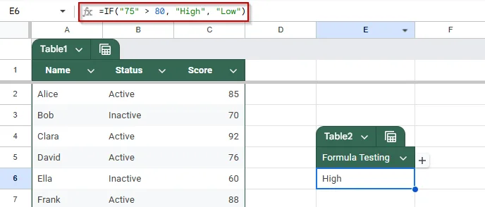 Ensure Data Types Match Within Your Formula