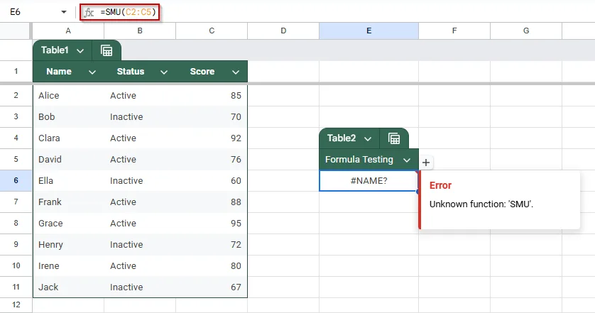 Start with an Equal Sign and Check for Typing Errors