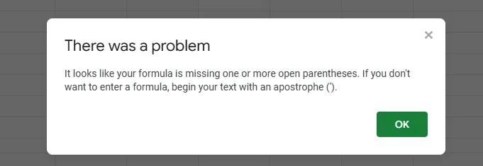 Start with an Equal Sign and Check for Typing Errors