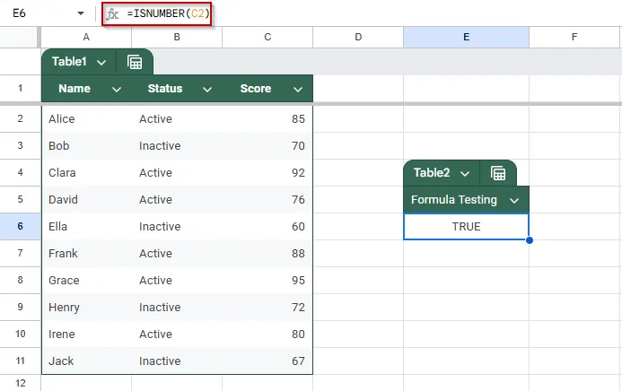 Ensure Data Types Match Within Your Formula