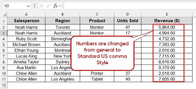 Changing to Standard US Comma Style