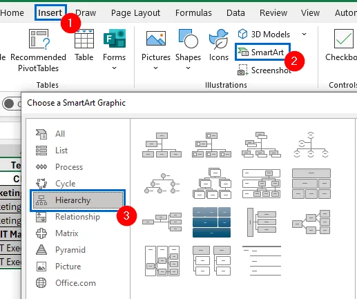 Create Hierarchy Automatically Using SmartArt