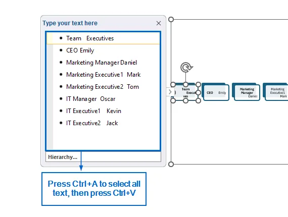 Create Hierarchy Automatically Using SmartArt