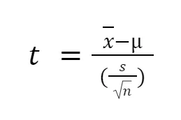 T-test statistic formula