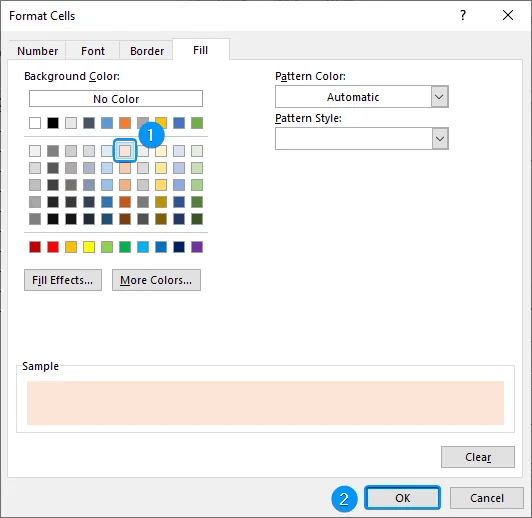 Select a fill color