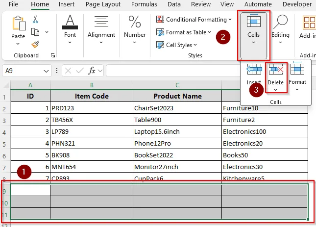 Sort Out Empty Rows and Delete