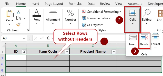 Apply a Filter to Eliminate Empty Rows
