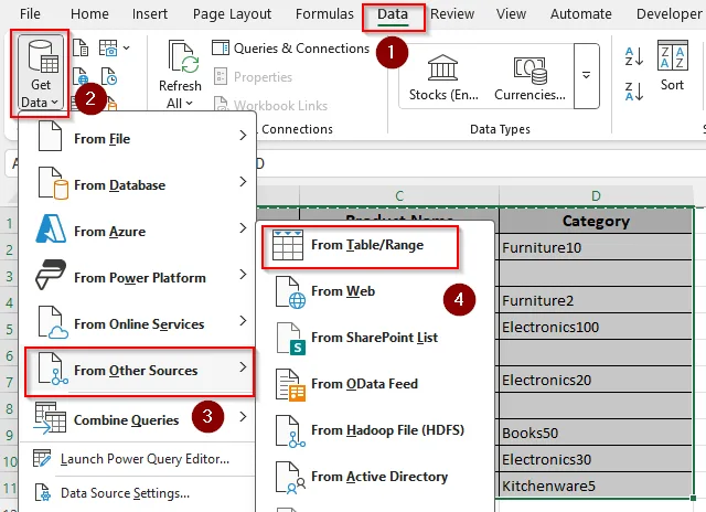 Using the Power Query Tool