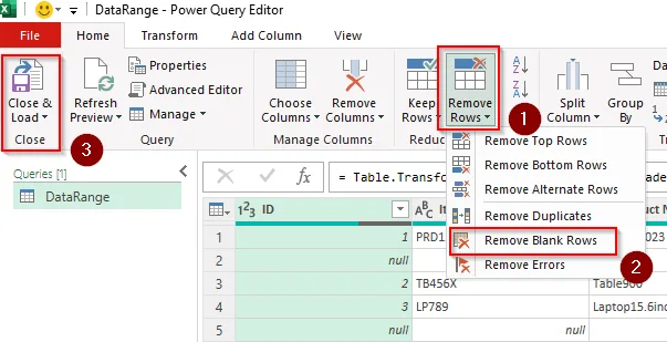 Using the Power Query Tool