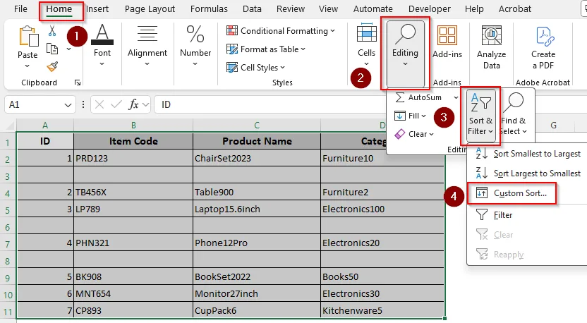 Sort Out Empty Rows and Delete