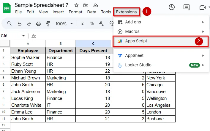 Swap Rows Using Apps Script