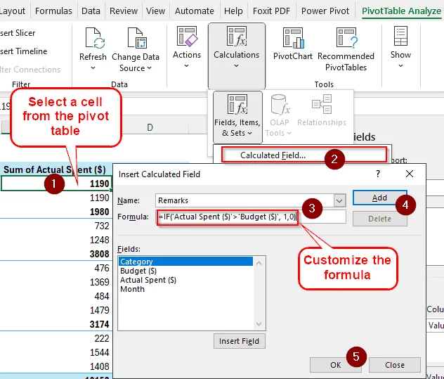 pivot table calculated if overview image