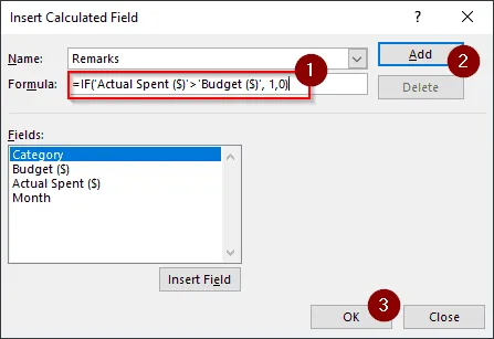 formula for calculated if