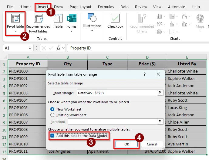 Solution 1: Add a New Pivot Table to the Data Model
