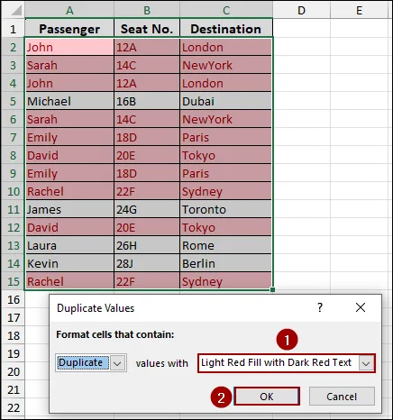 Applying Conditional Formatting