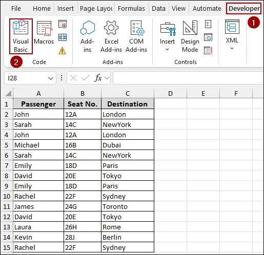 Using VBA Code