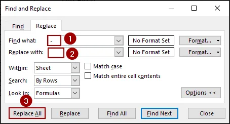 Removing Dashes in Bulk