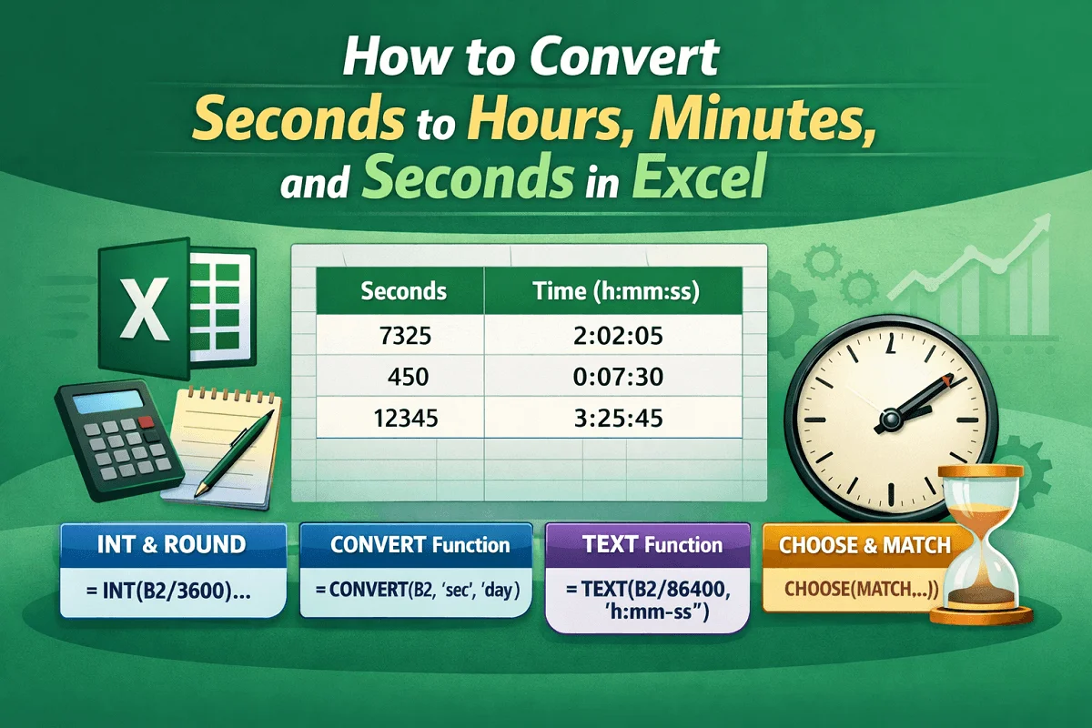 How to Convert Seconds to Hours, Minutes, and Seconds in Excel