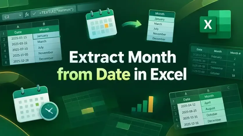 How to Extract Month from Date in Excel (6 Simple Ways)