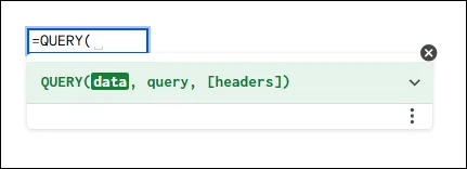 Syntax of QUERY Function in Google Sheets