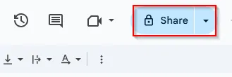 clicking share option image in the protect range option fixing