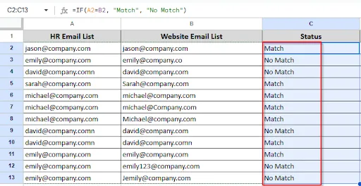 dragging to see others data comparison result