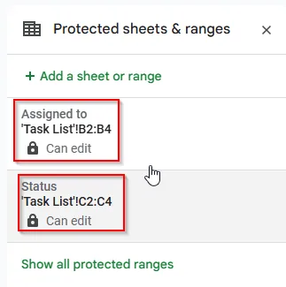 lists of all protected ranges image