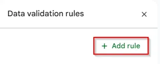 clicking add rule option