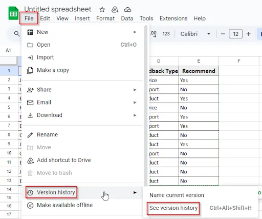 after getting edit access, you can see the version history option