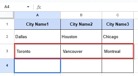 showing the city names of canada