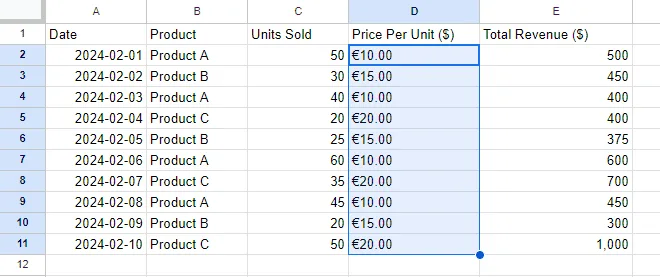 How to Format Cells in Google Sheets