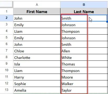 dragging to split other cells
