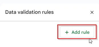 clicking add rule option