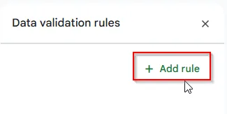 clicking add rule option