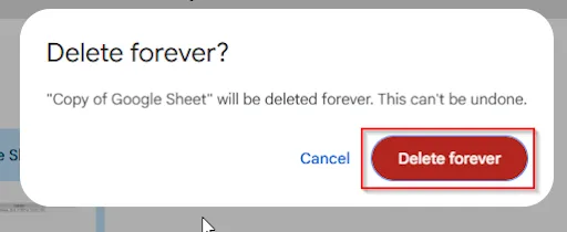 delete forever
