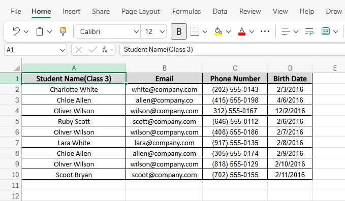 exported the sheet as an excel file